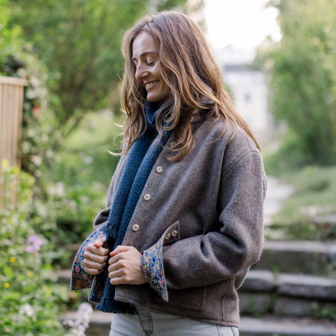 Cobblestone Tweed Cropped CPO Jacket