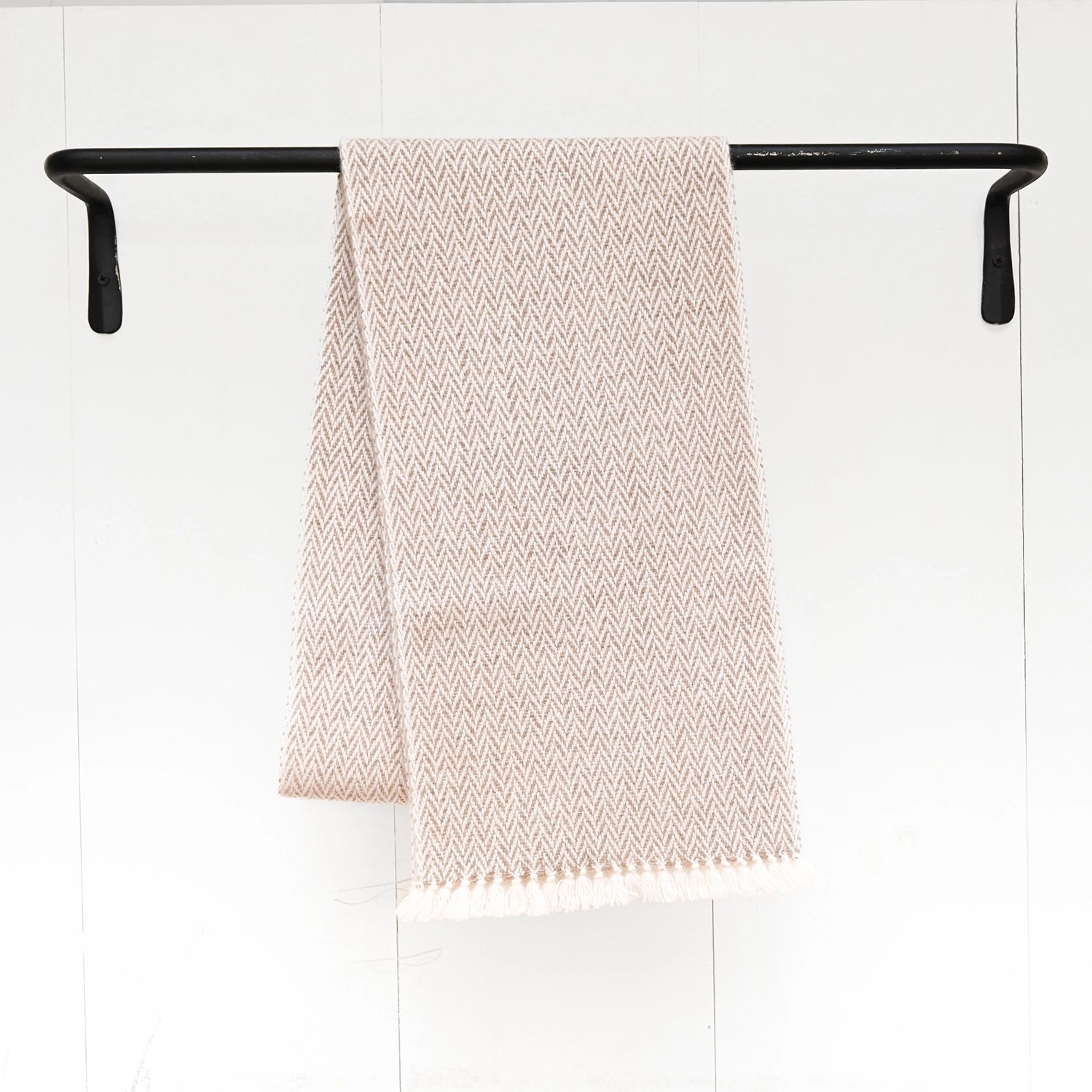 Latte Handwoven Cashmere Scarf