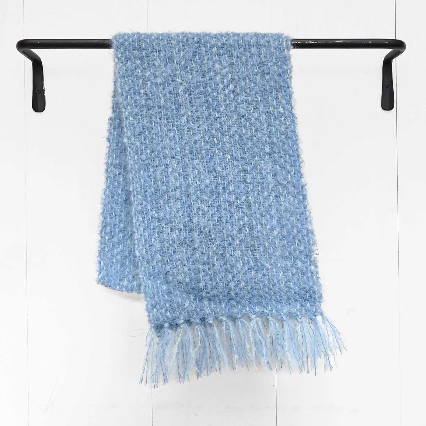 Monet Blue Handwoven Mohair Scarf