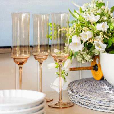 Amber Glass Champagne Flute