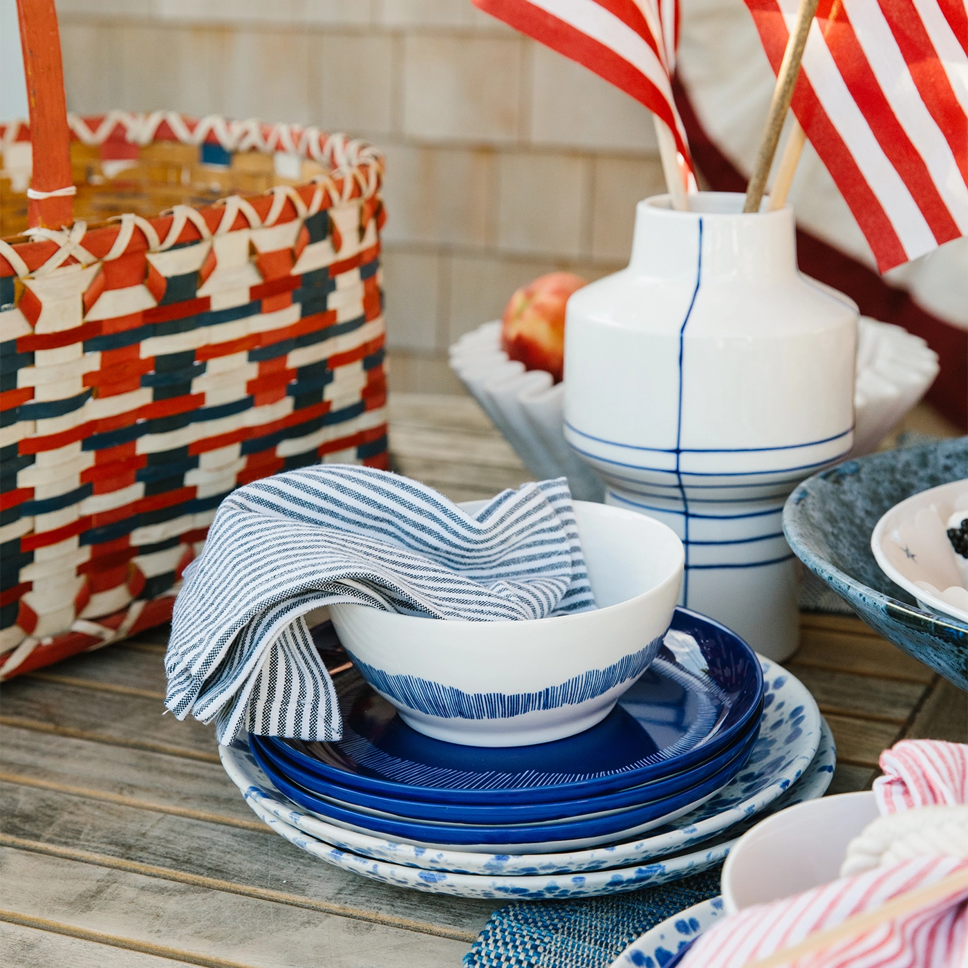 Cobalt Stripe Vase