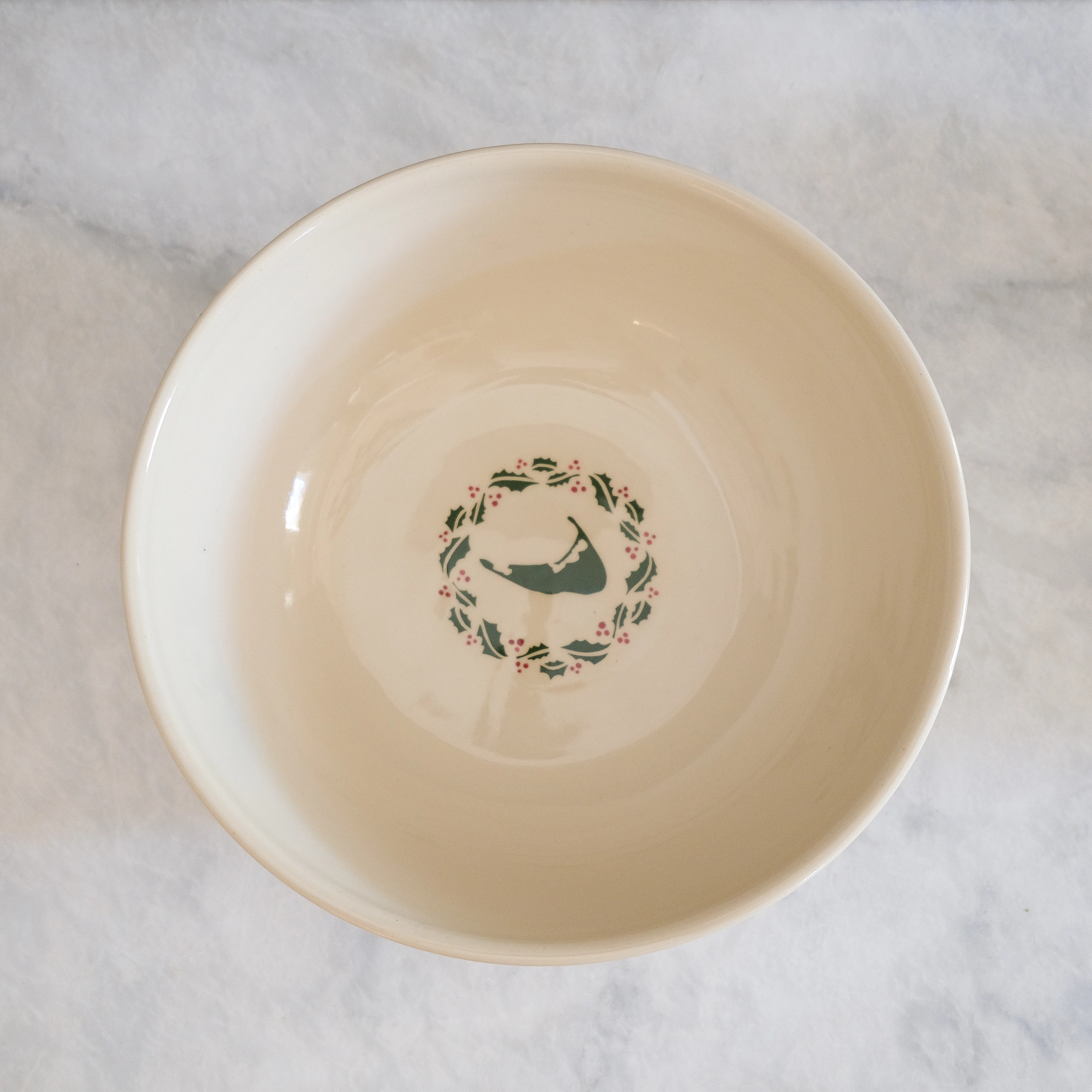 Handcrafted Holly Wreath Serving Bowl | Emily Johnson