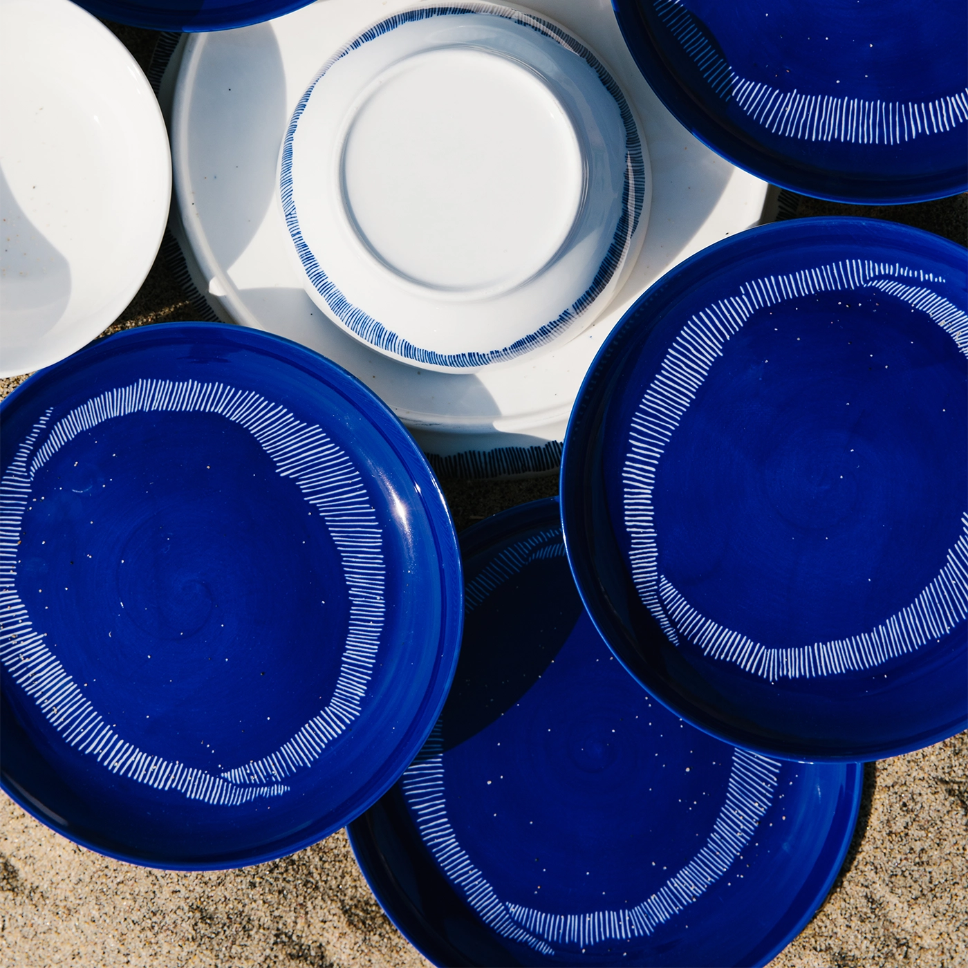 Indigo & White Stripes Plate