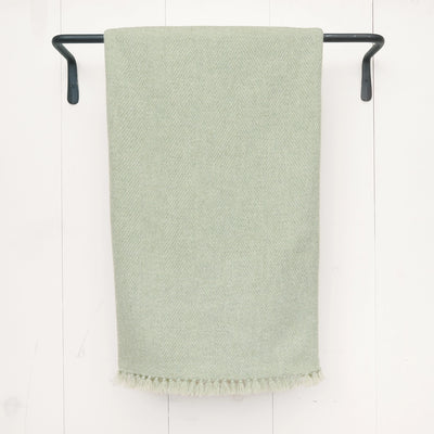 Lichen Green Handwoven Cashmere Throw