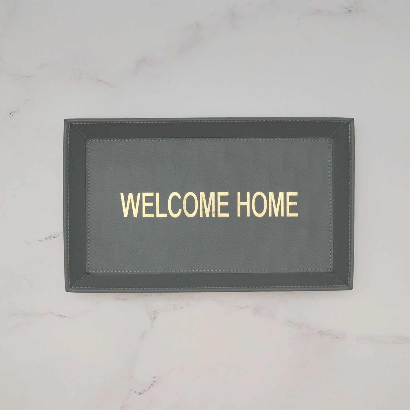 "Welcome Home" Leather Desk Tray