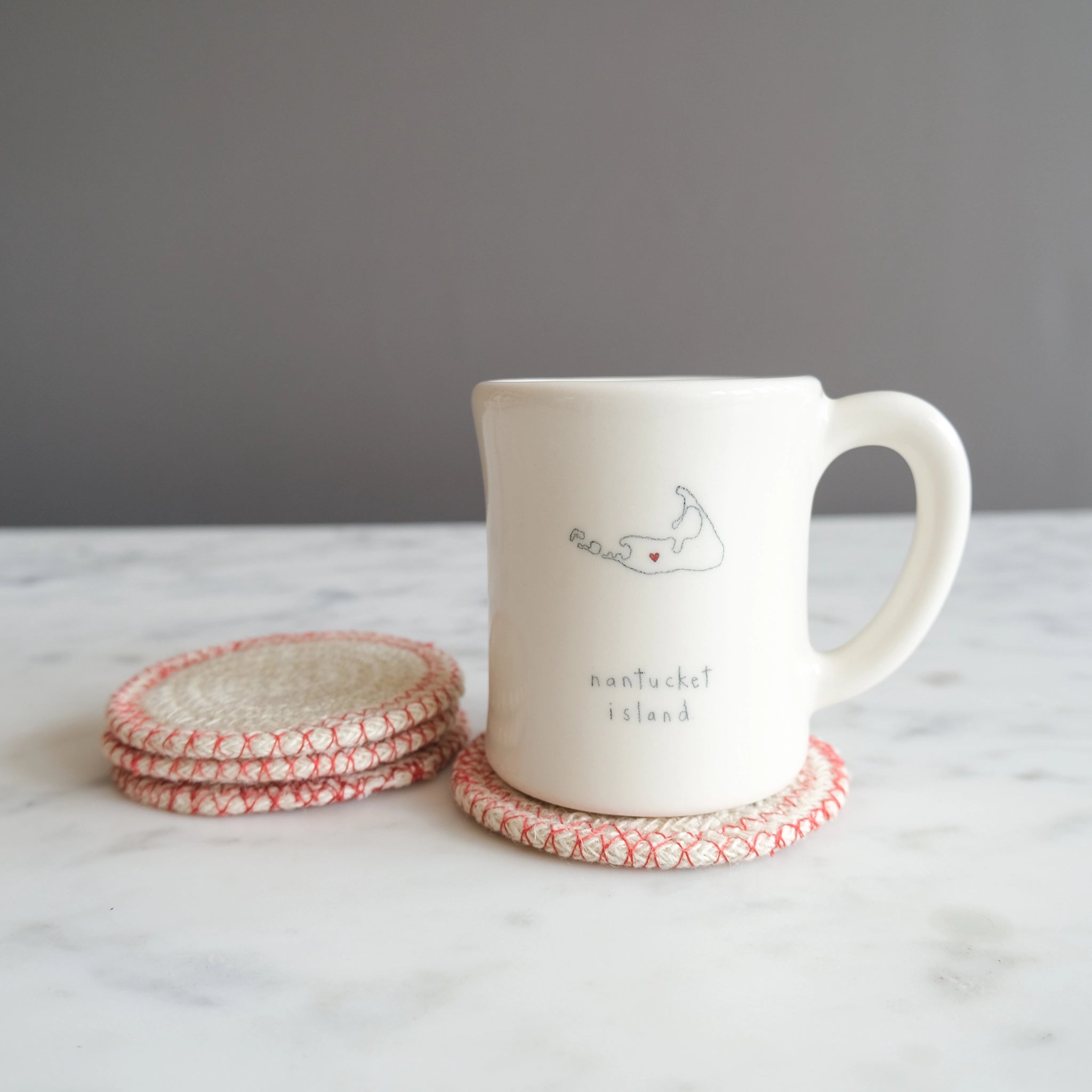 Red Jute Coaster Set