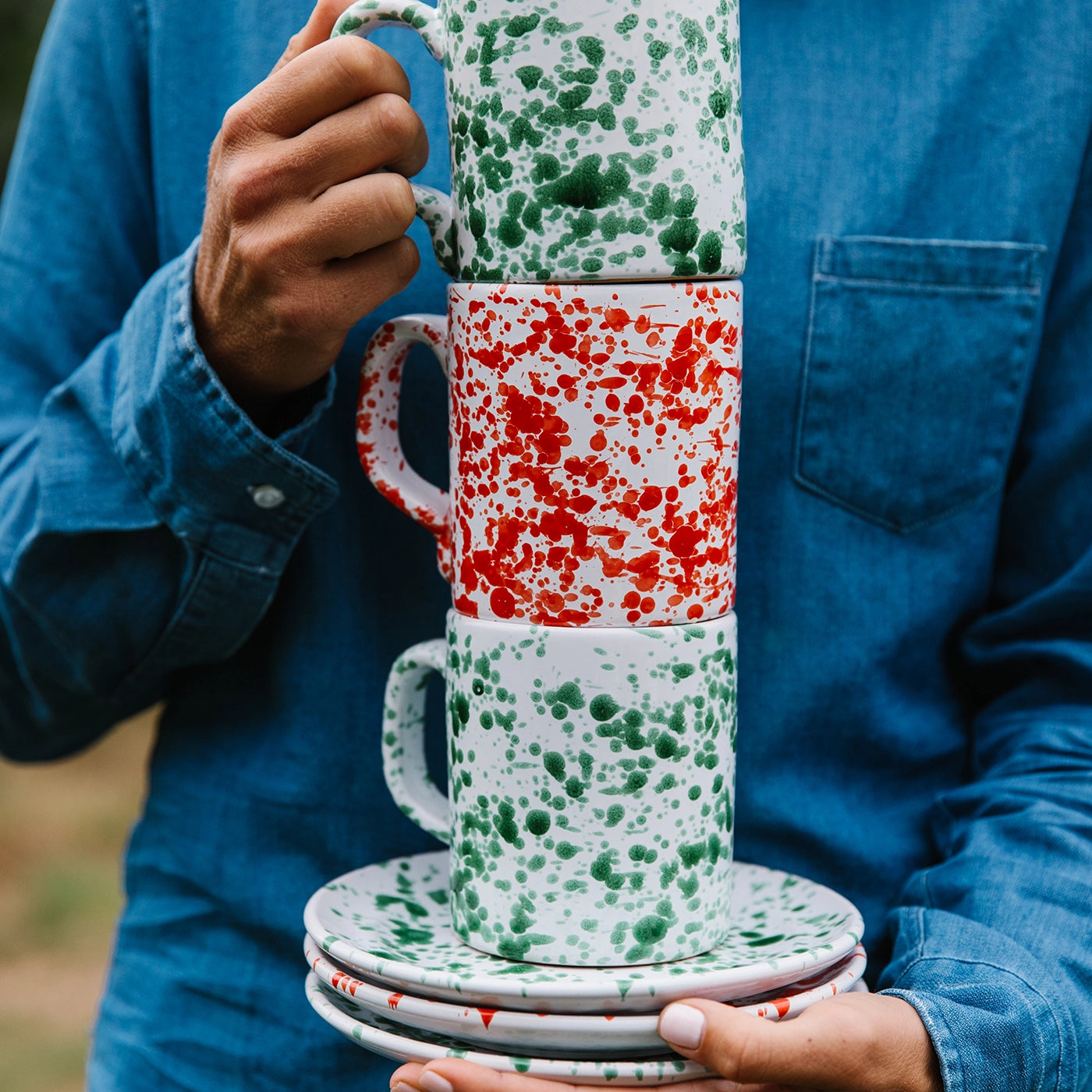 Italian Splatter Dessert Plates