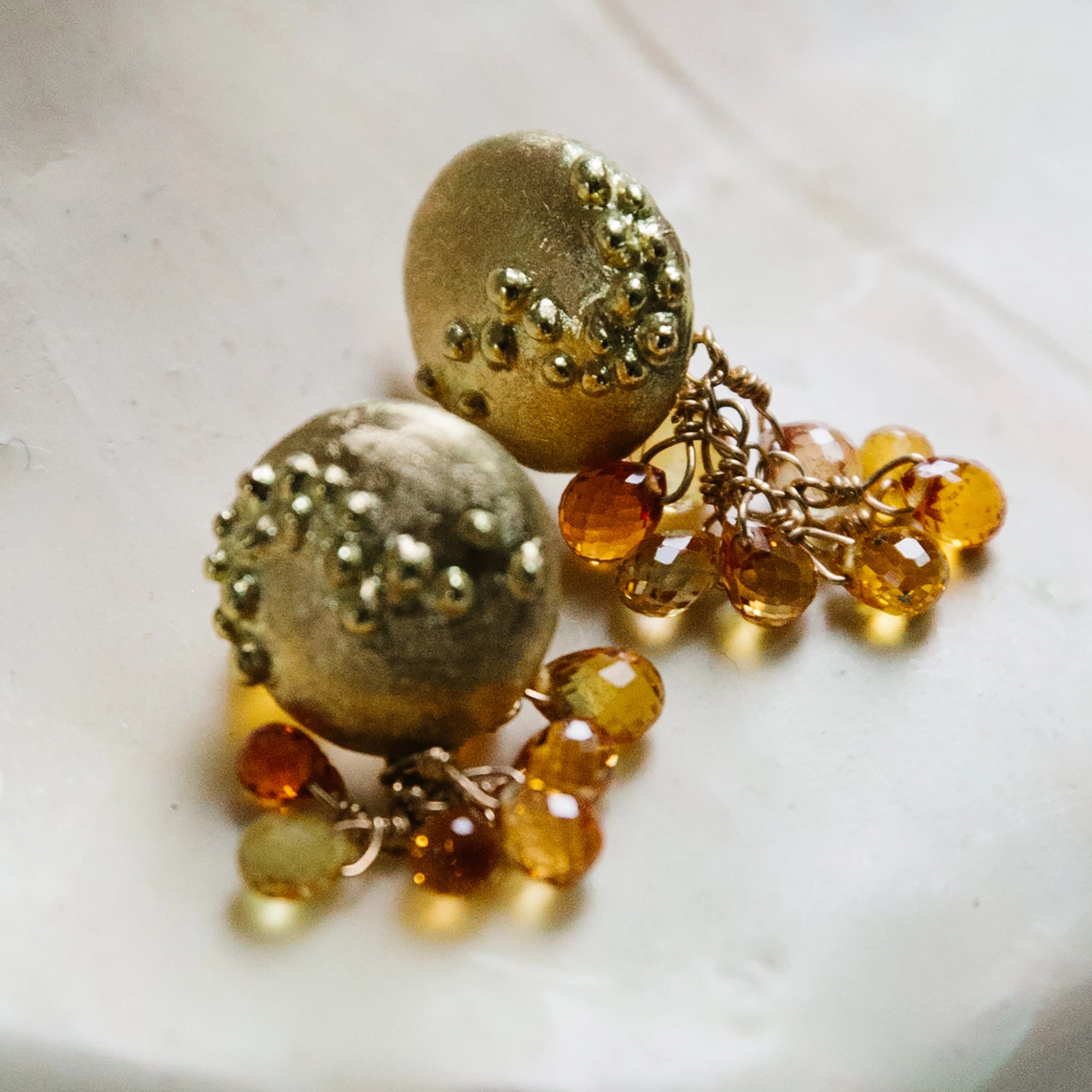 Sea Spray Yellow Sapphire Earrings