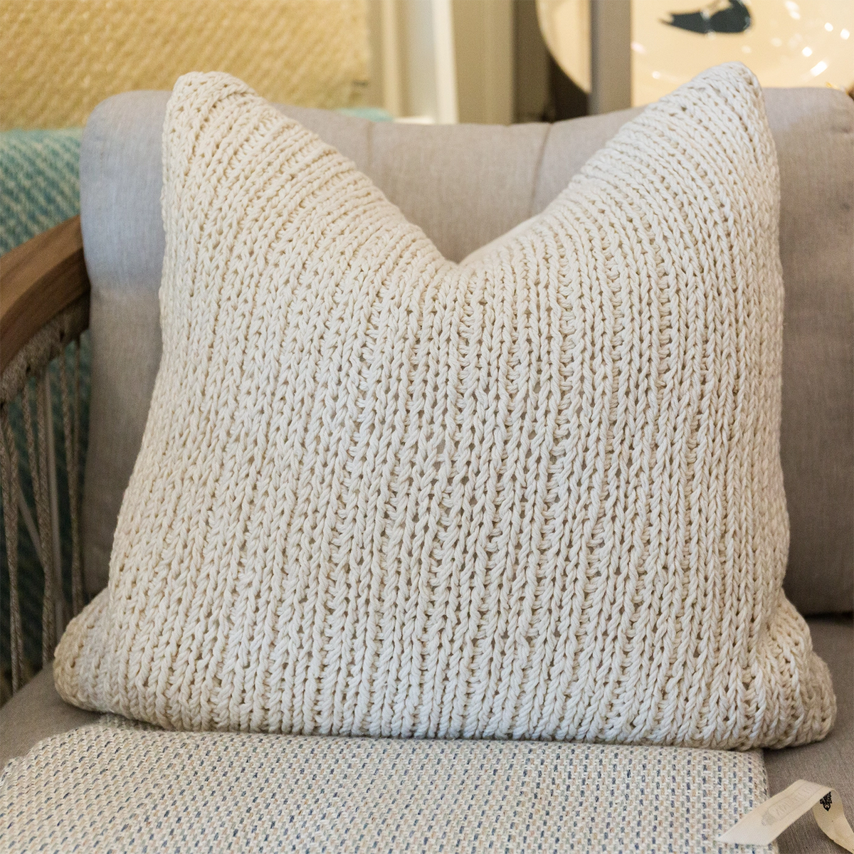 Knitted Ivory Pillow