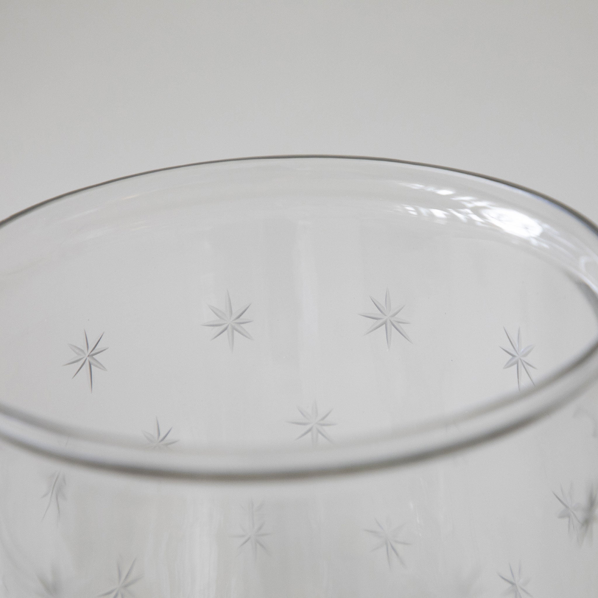Etched Star Glass Hurricane