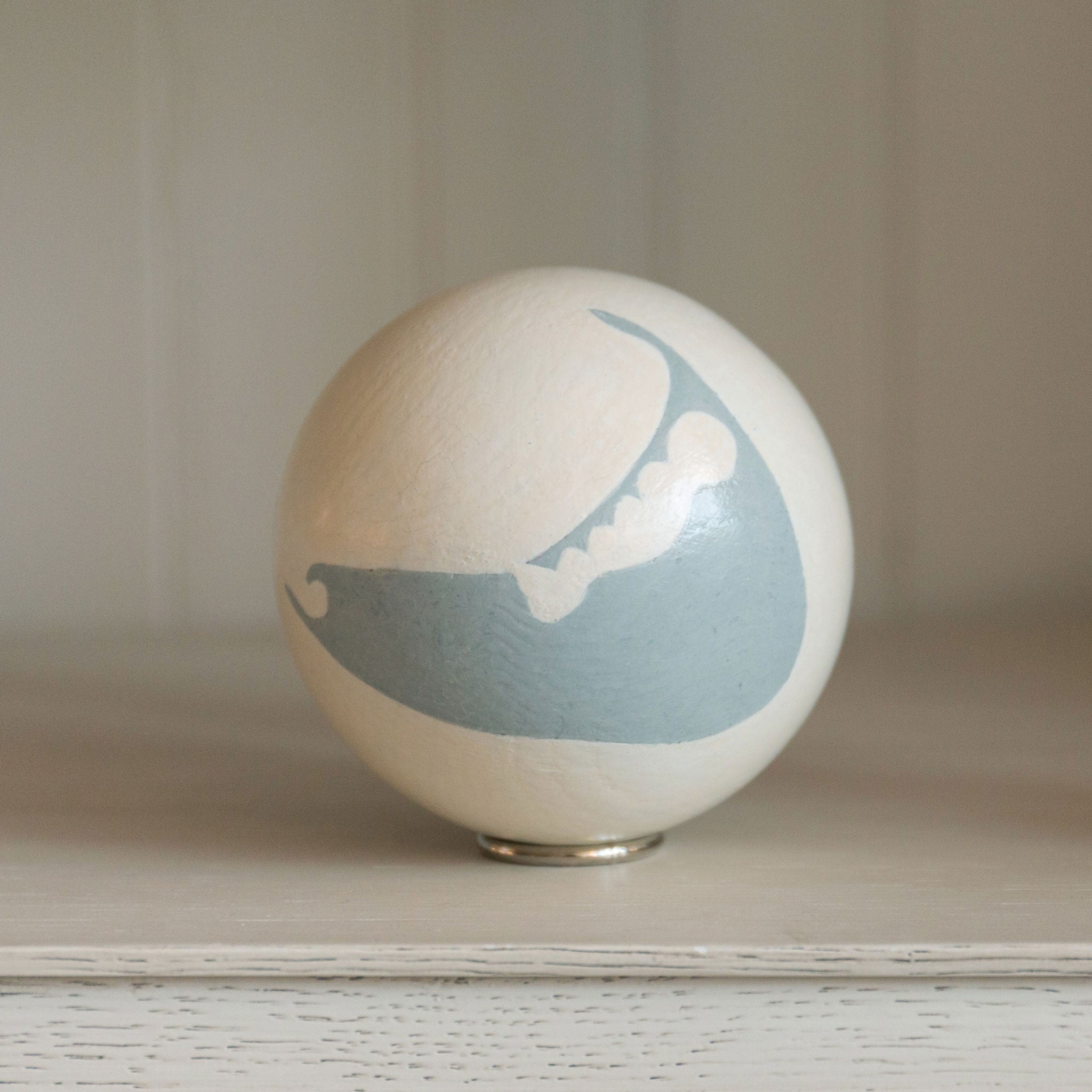 Nantucket Ivory with Fog Handpainted Sphere | Melissa Macleod