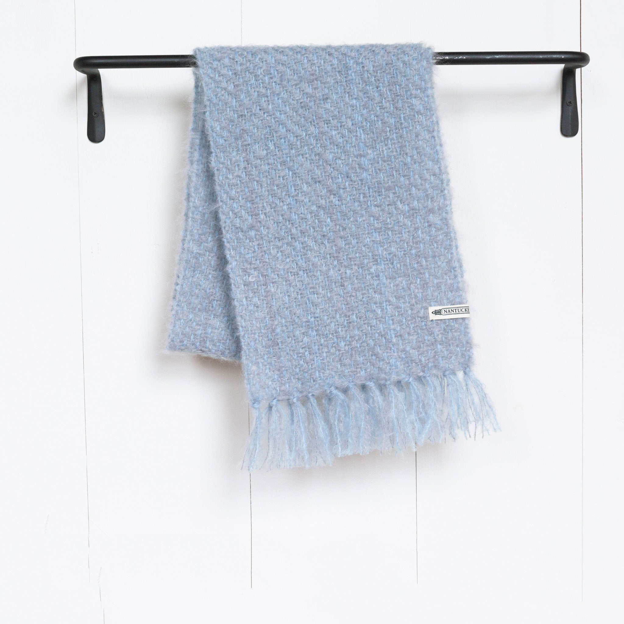 Ethereal Blue Handwoven Mohair Scarf
