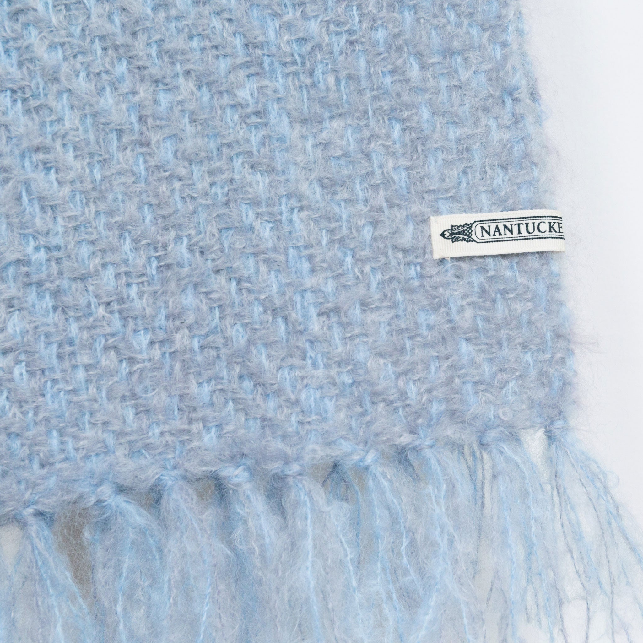Ethereal Blue Handwoven Mohair Scarf
