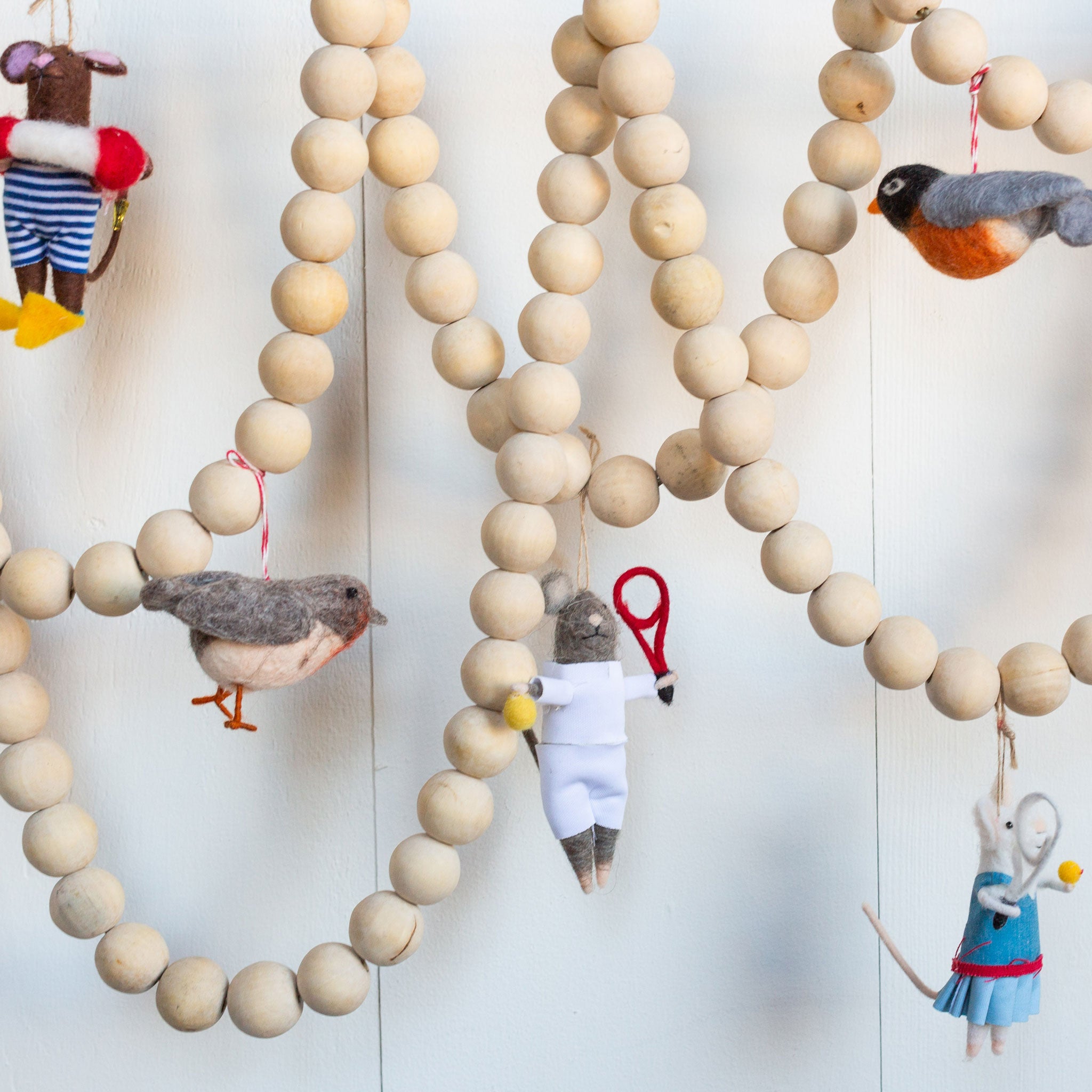 Felt Tennis Mouse Ornament