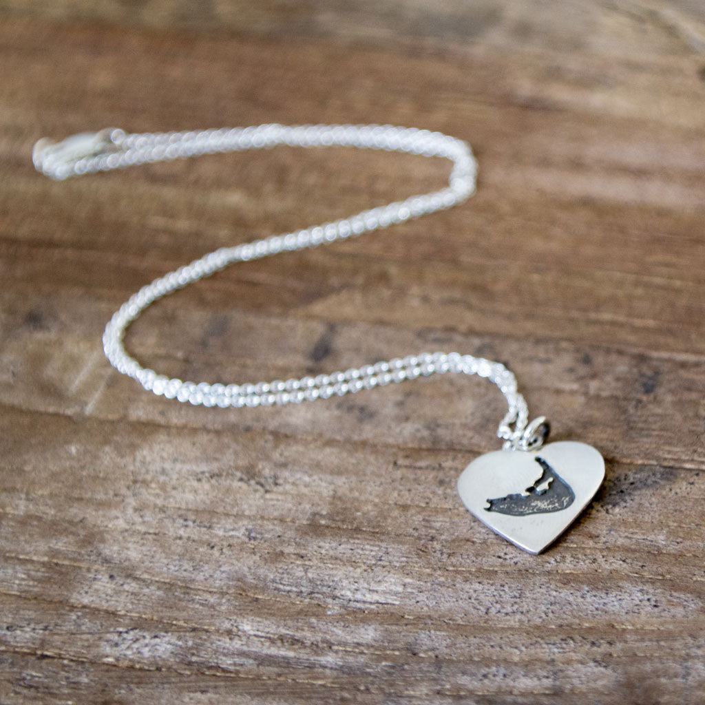 Sterling Silver Nantucket Heart Necklace