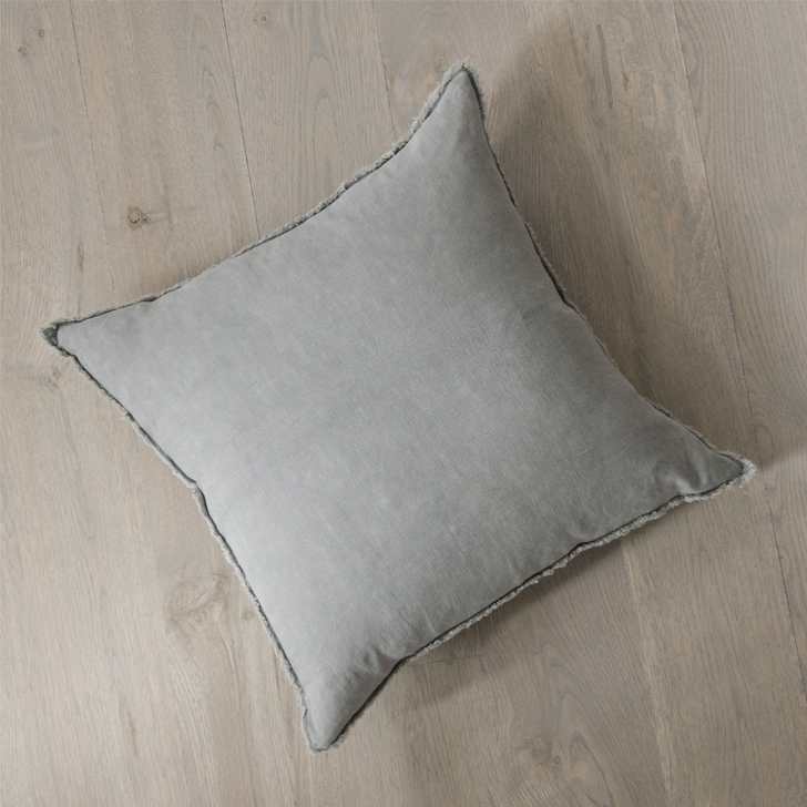 Stormy Gray Linen Pillow