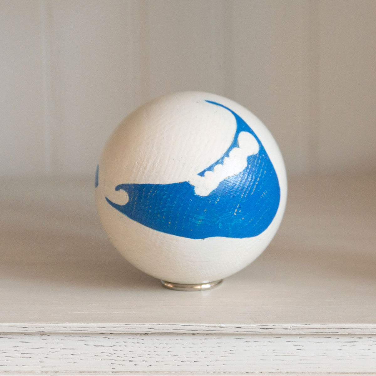 Ivory with Navy Handpainted Island Decorative Sphere