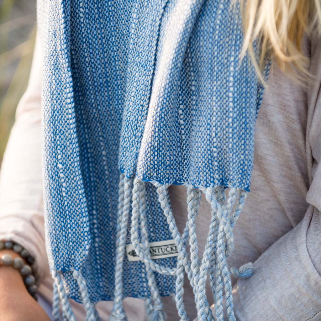 Blue Handwoven Cotton Scarf