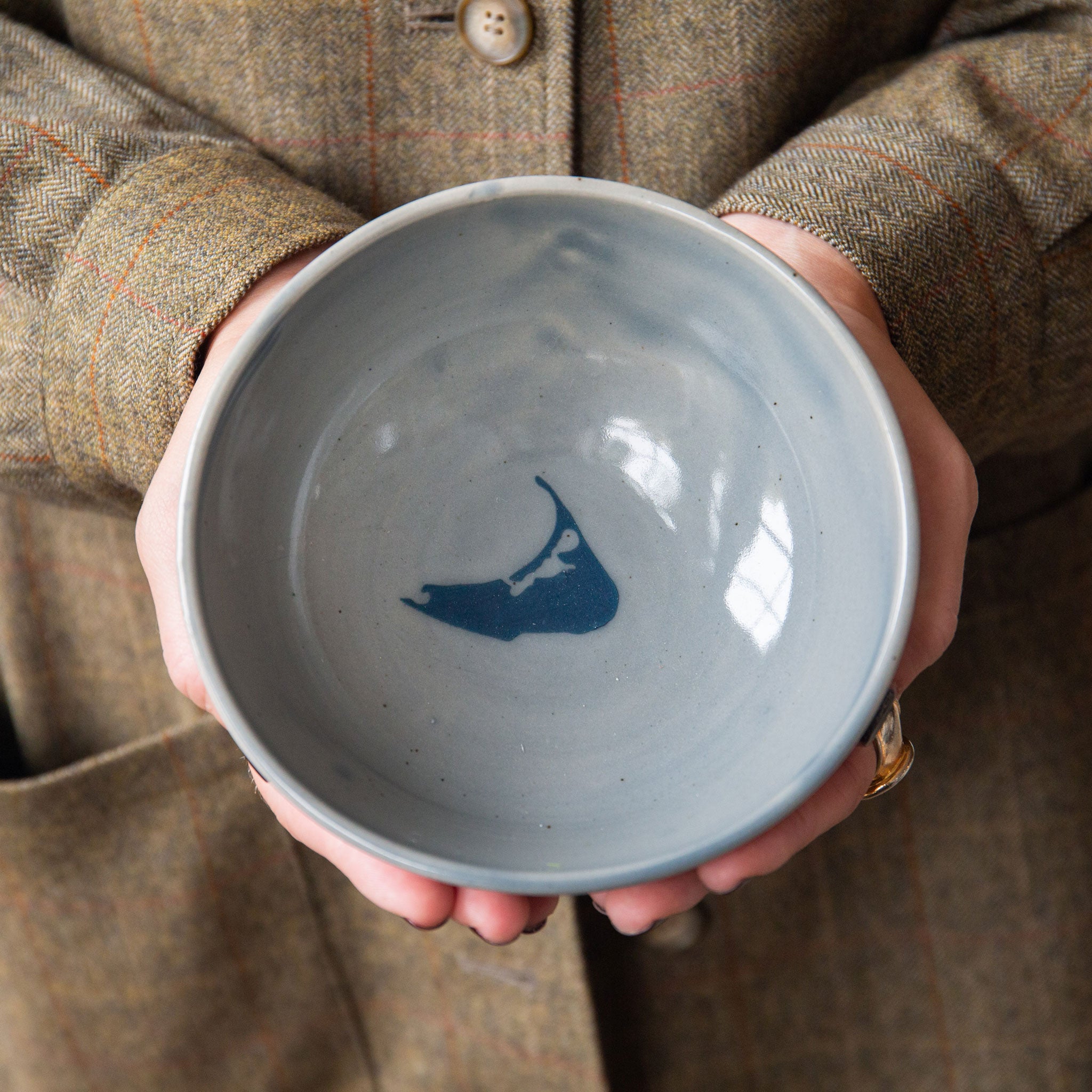 Handcrafted Nantucket Small Gray Bowl | Emily Johnson