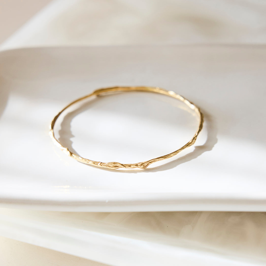 18K Gold Twig Bangle | Sharon Woods Hussey