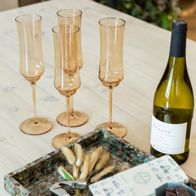 Amber Glass Champagne Flute