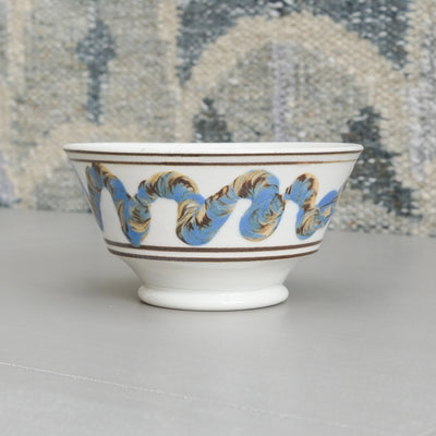 Antique Earthworm Mochaware Bowl