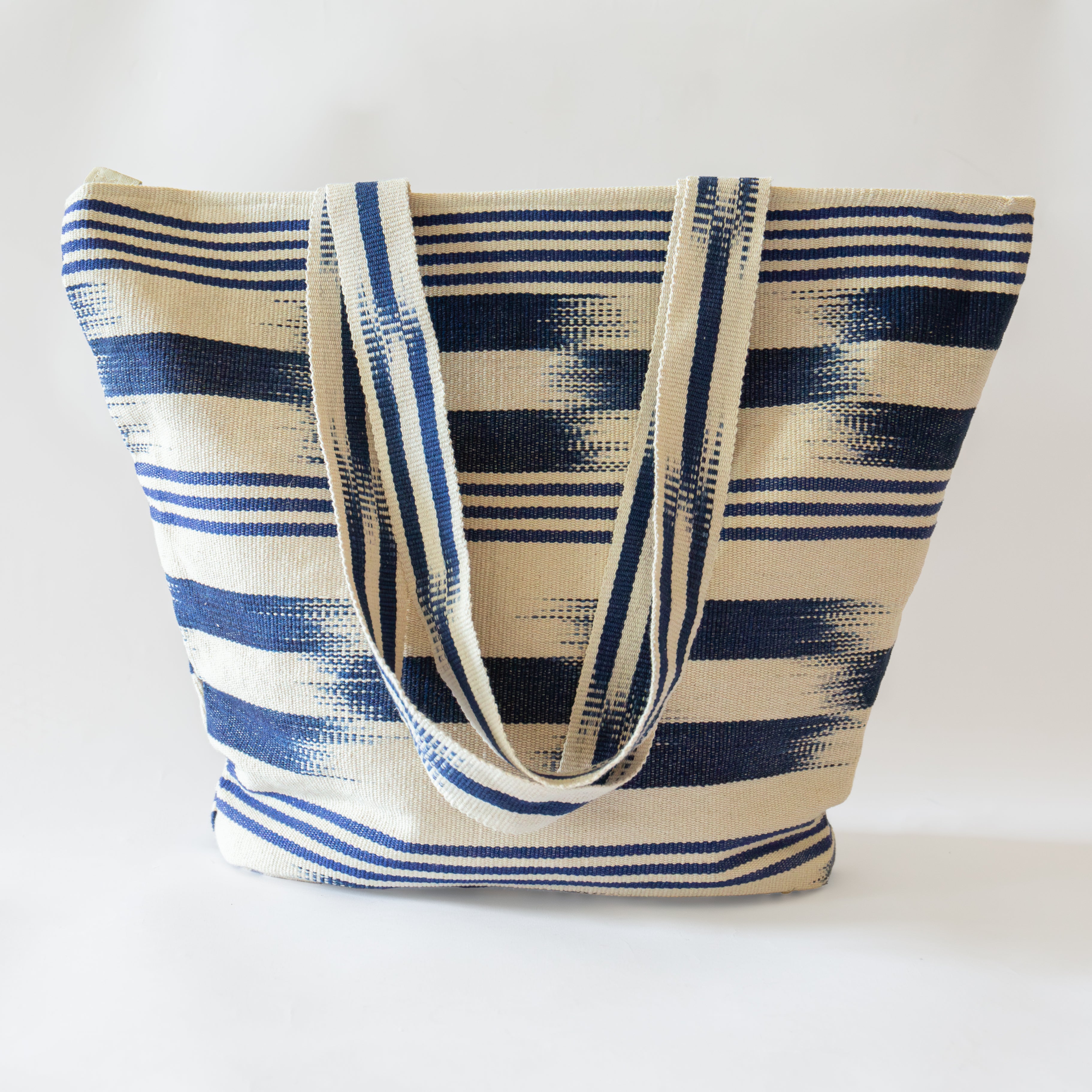 Blue & White Tote Beach Bag
