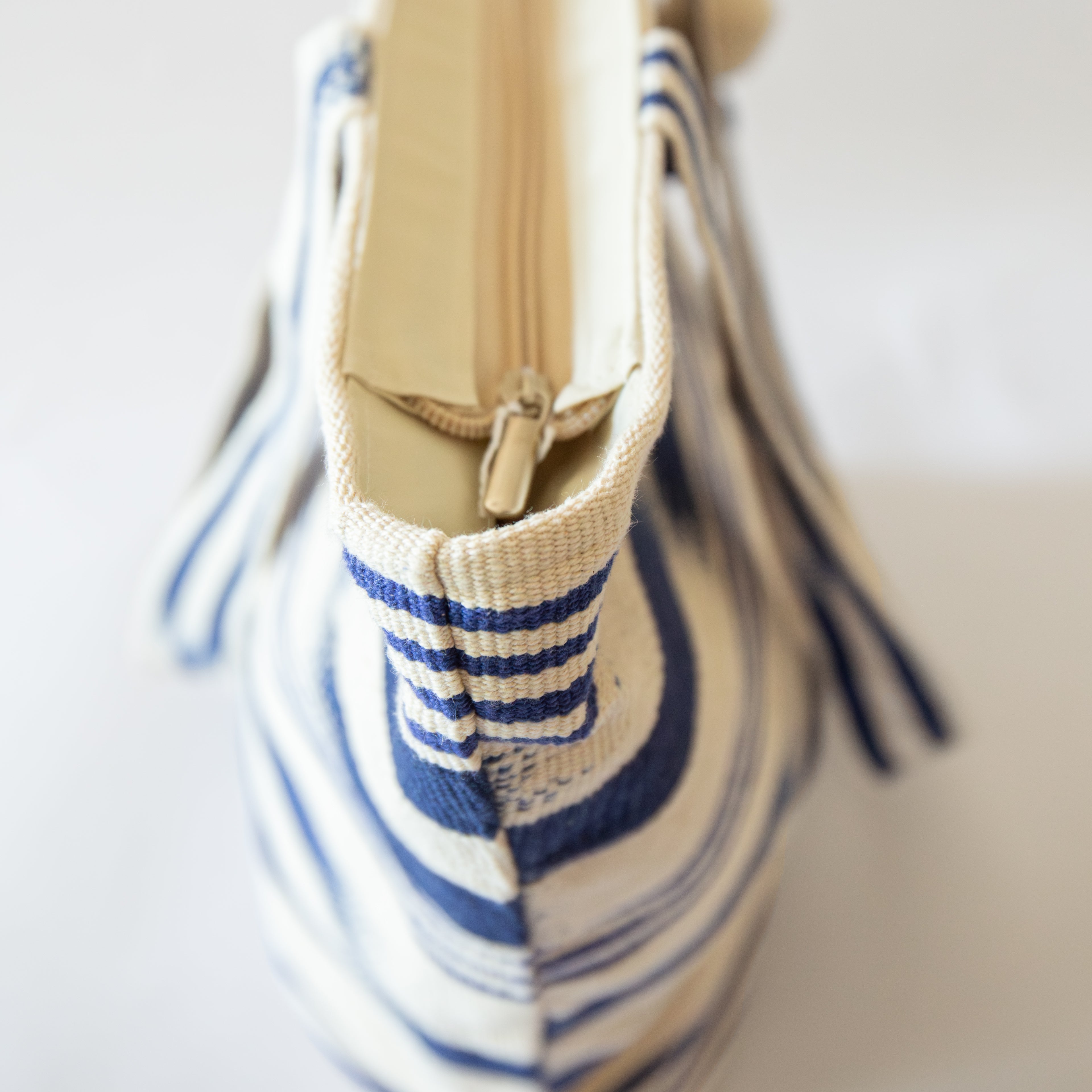 Blue & White Tote Beach Bag