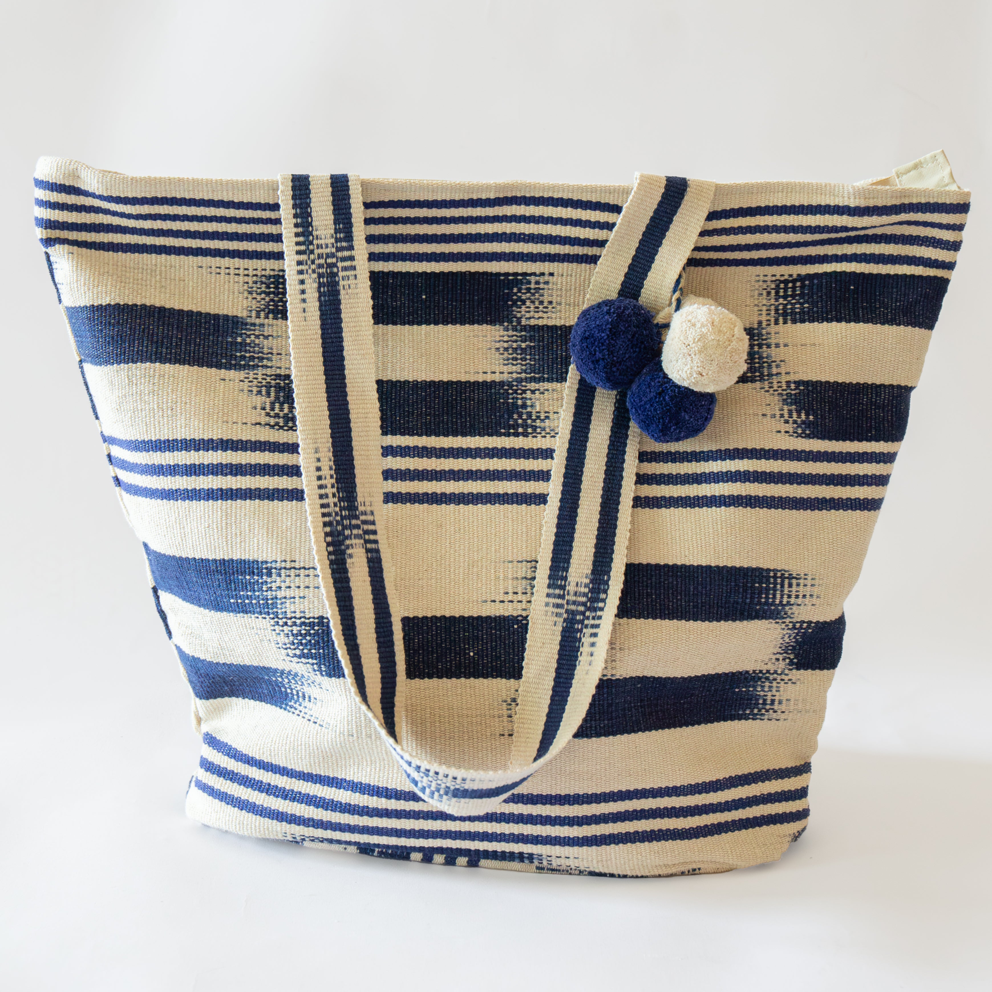Blue & White Tote Beach Bag