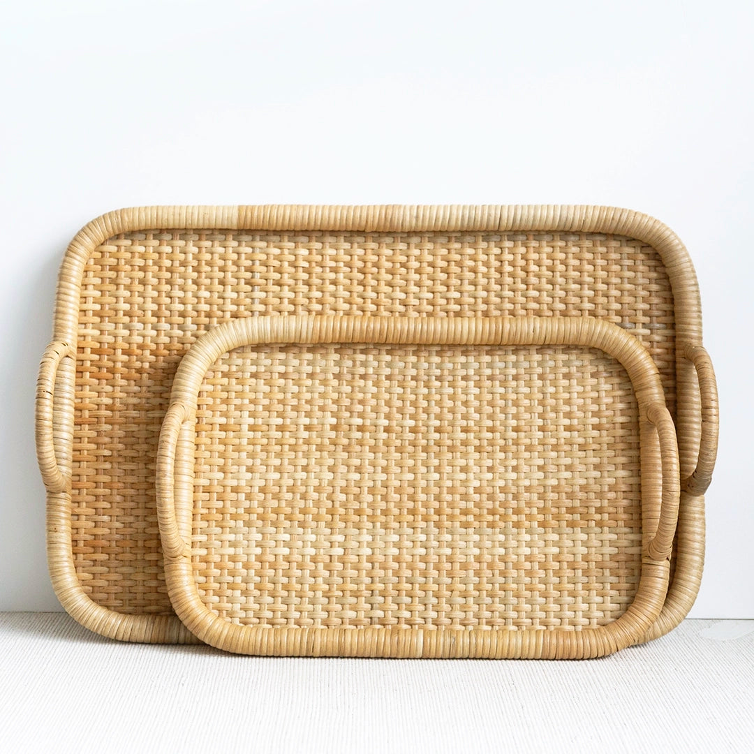 Basketweave Rattan Tray