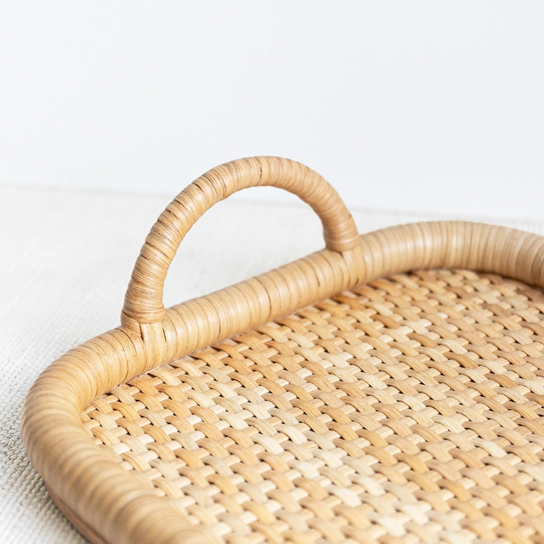Basketweave Rattan Tray