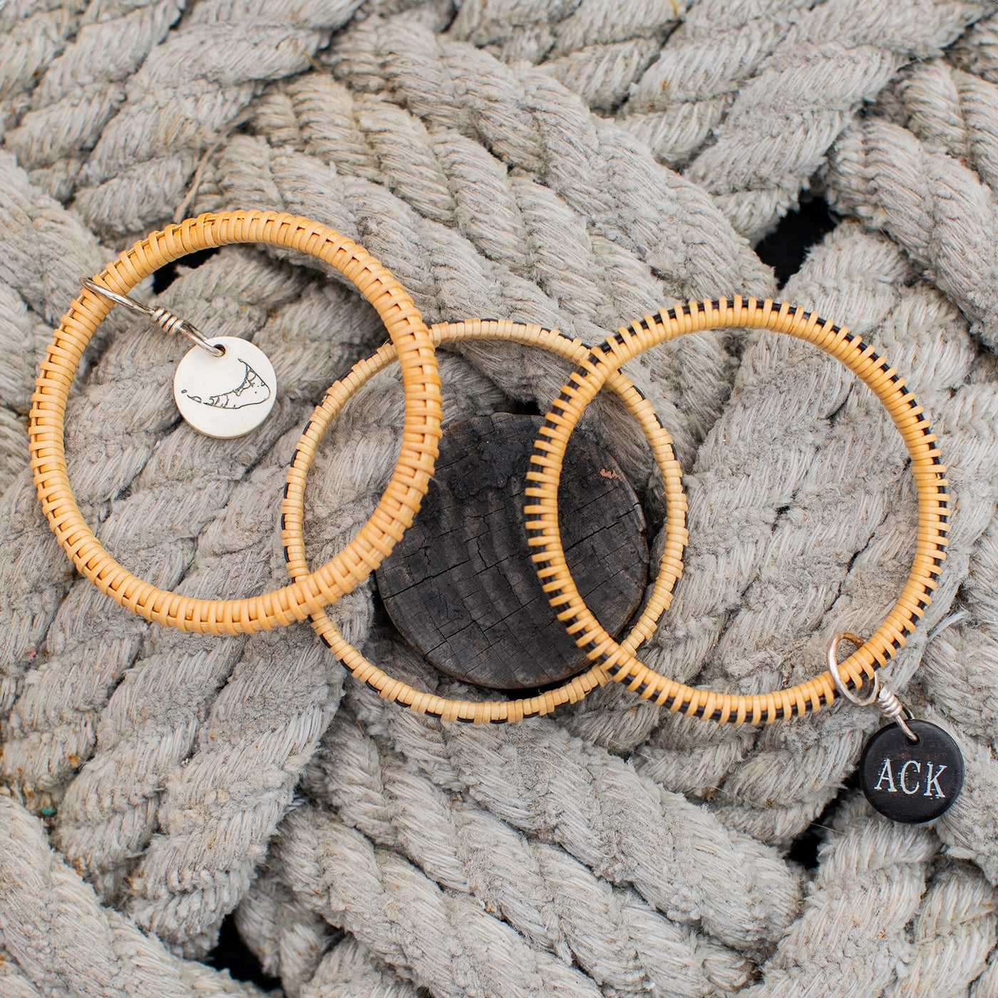 Black ACK Basket Weave Bangle | Janet Carreau