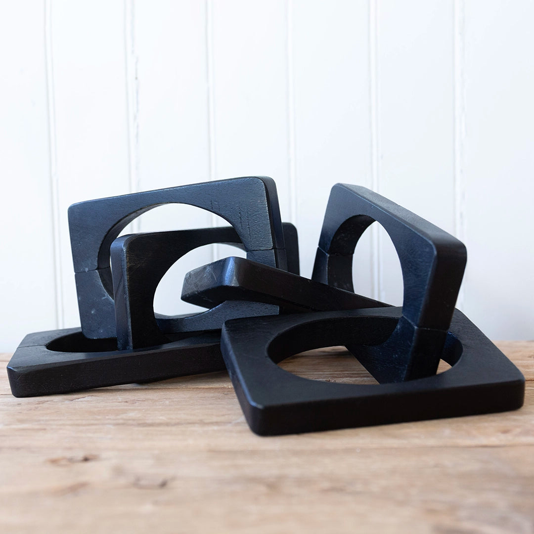 Black Geometric Wooden Garland