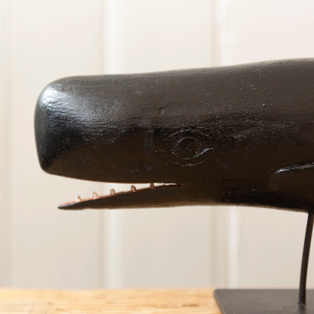 Black Handcarved Whale | Mike Bacle