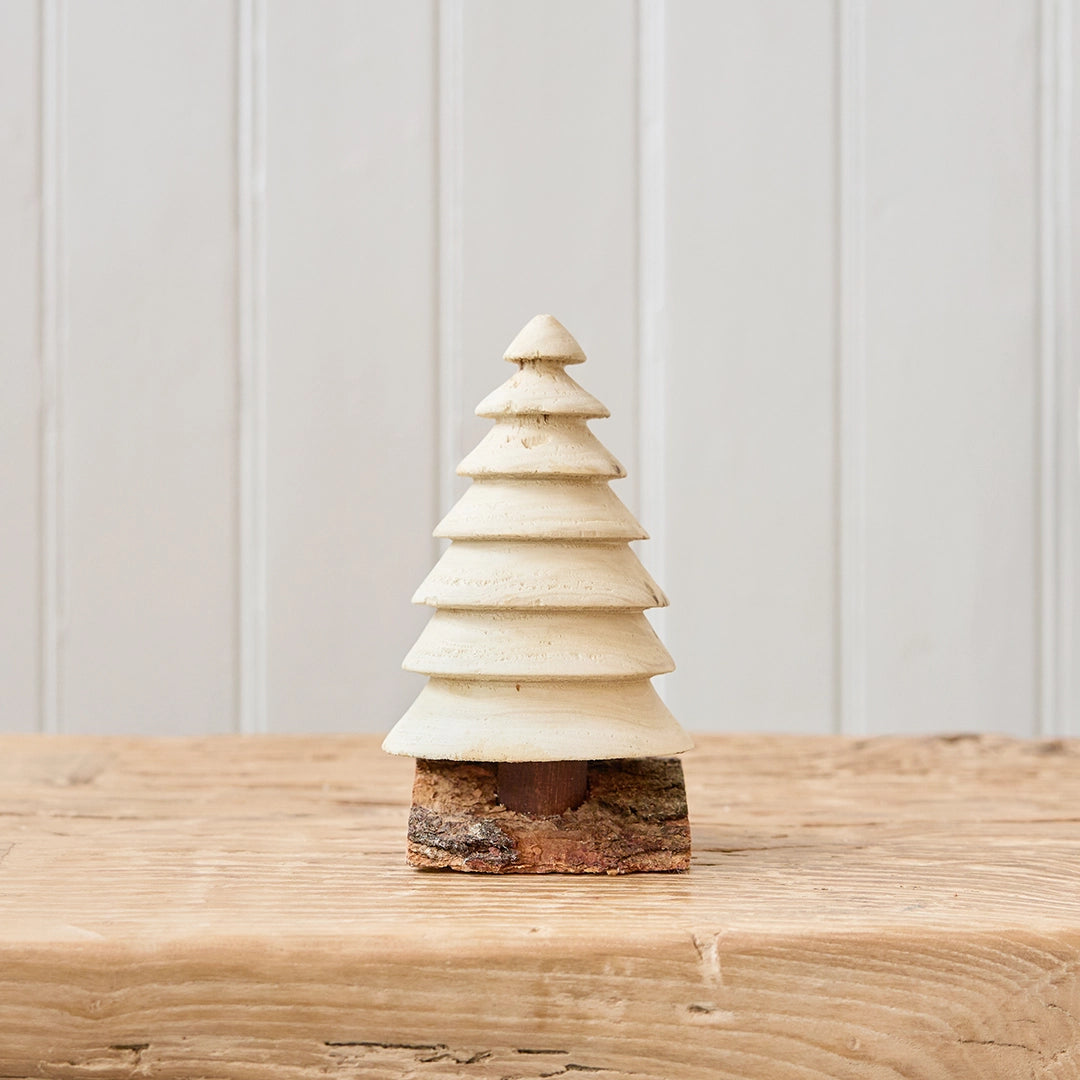 Bleached Elm Wood Hand Carved Tree, Small | John Williams