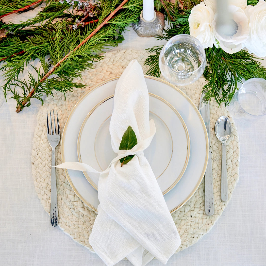 Bleached Round Raffia Placemat