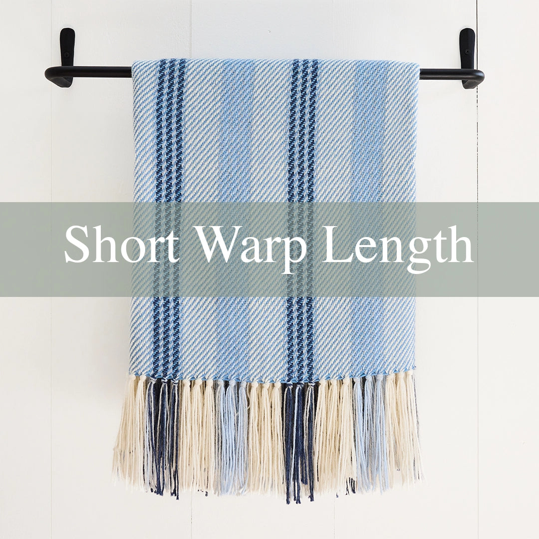 Blue Filled Bouy Alpaca Handwoven Short Warp Throw