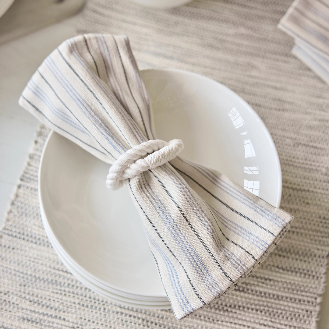 Blue & Gray Stripe Cotton Napkin