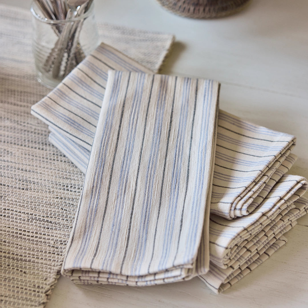 Blue & Gray Stripe Cotton Napkin