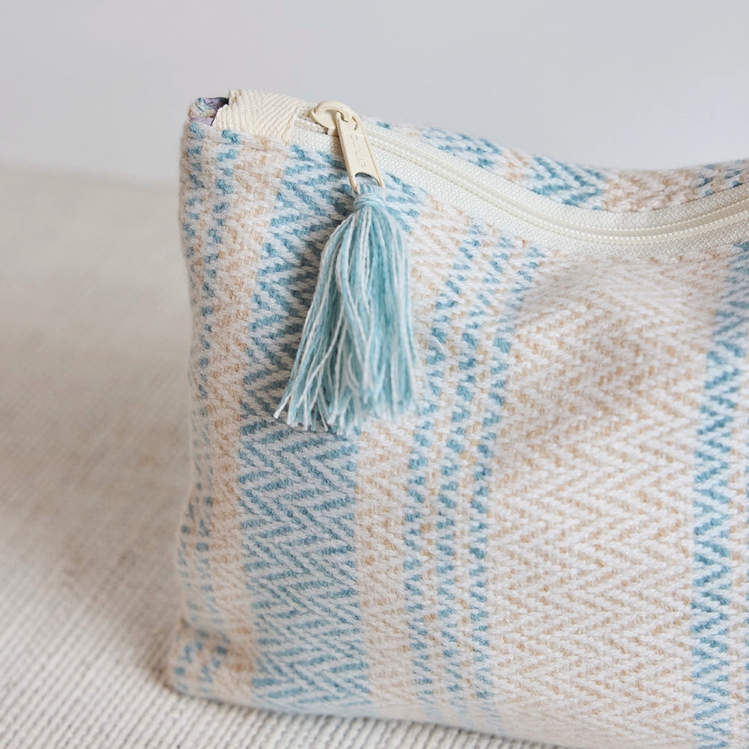 Blue Stripe Cashmere Heirloom Clutch