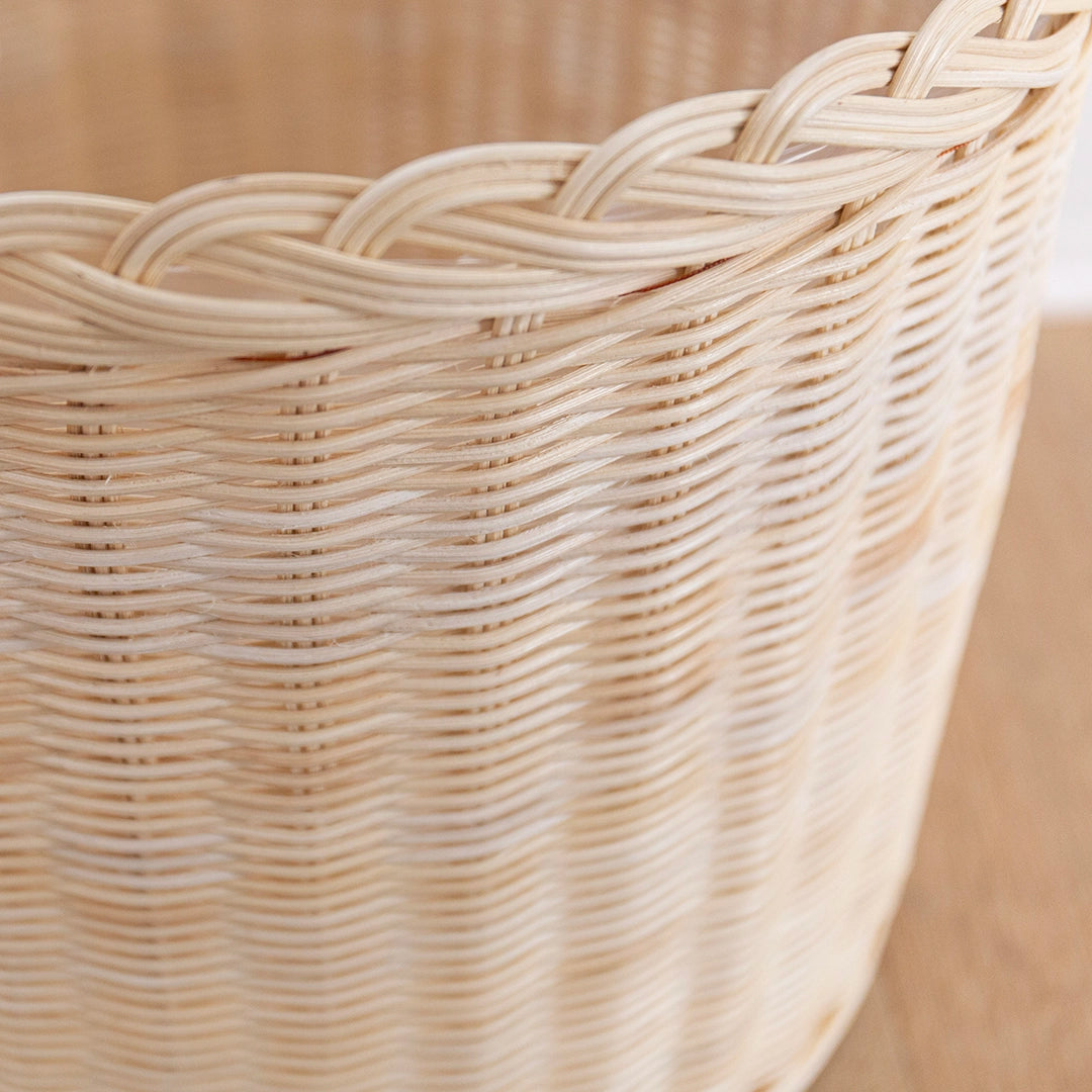 Braided Wicker Waste Basket