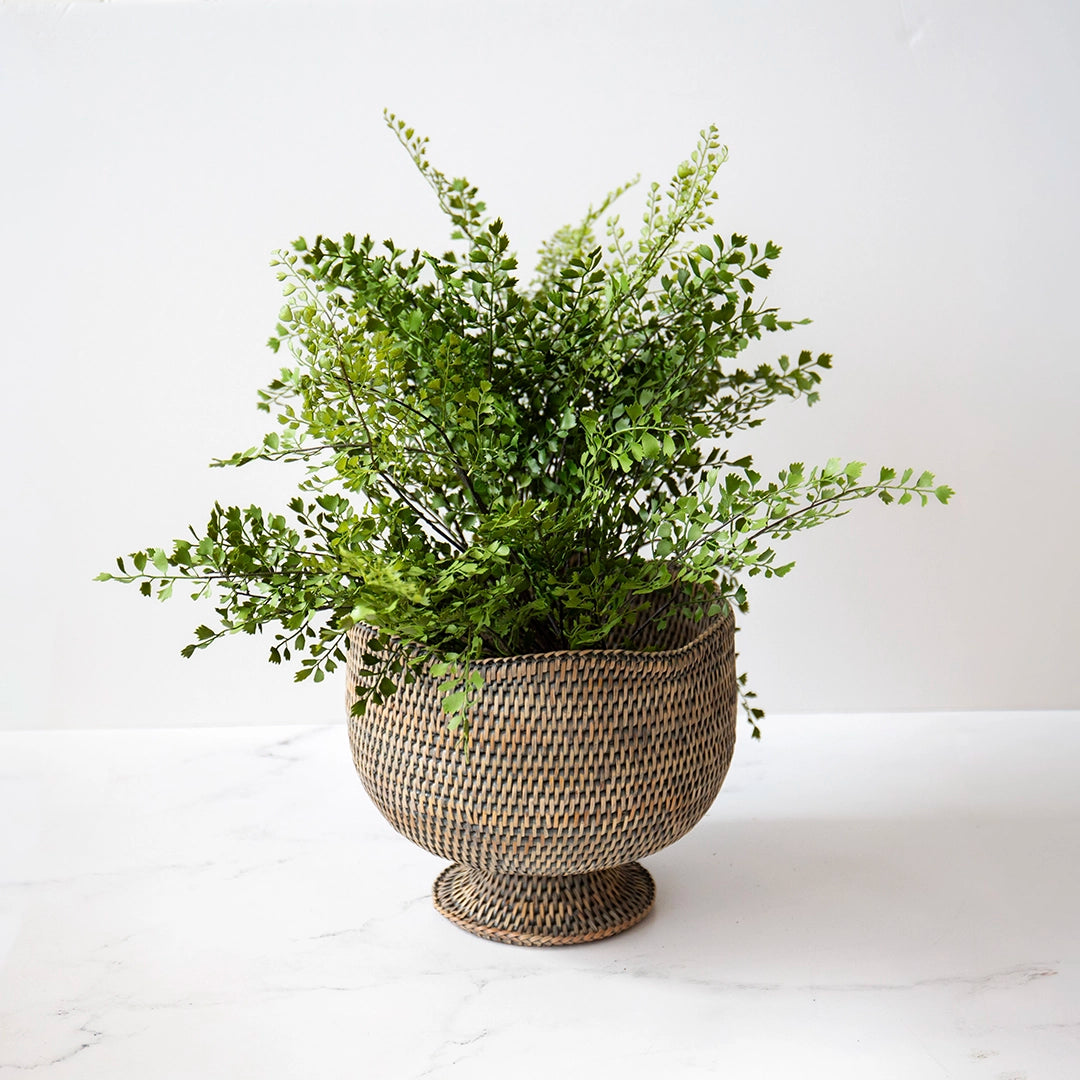 Burma Rattan Footed Cachepot