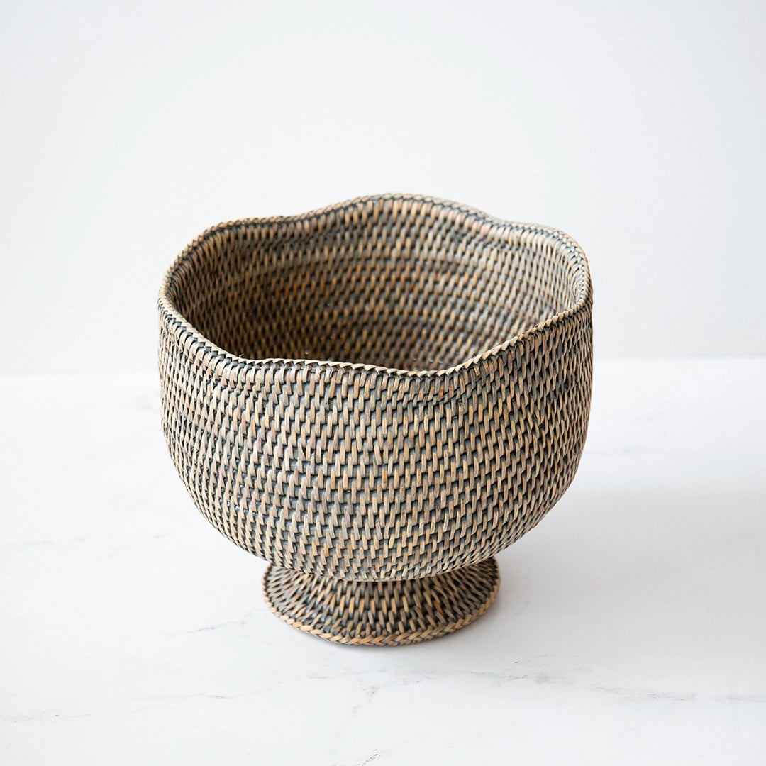 Burma Rattan Footed Cachepot