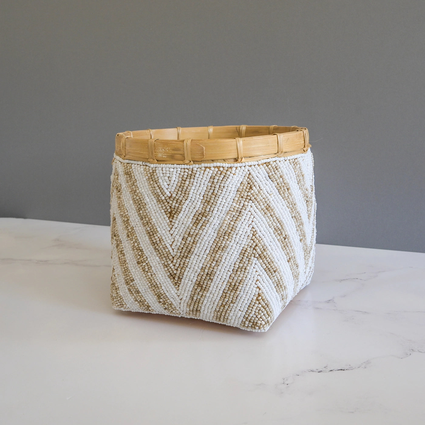 Chevron Beaded Baskets