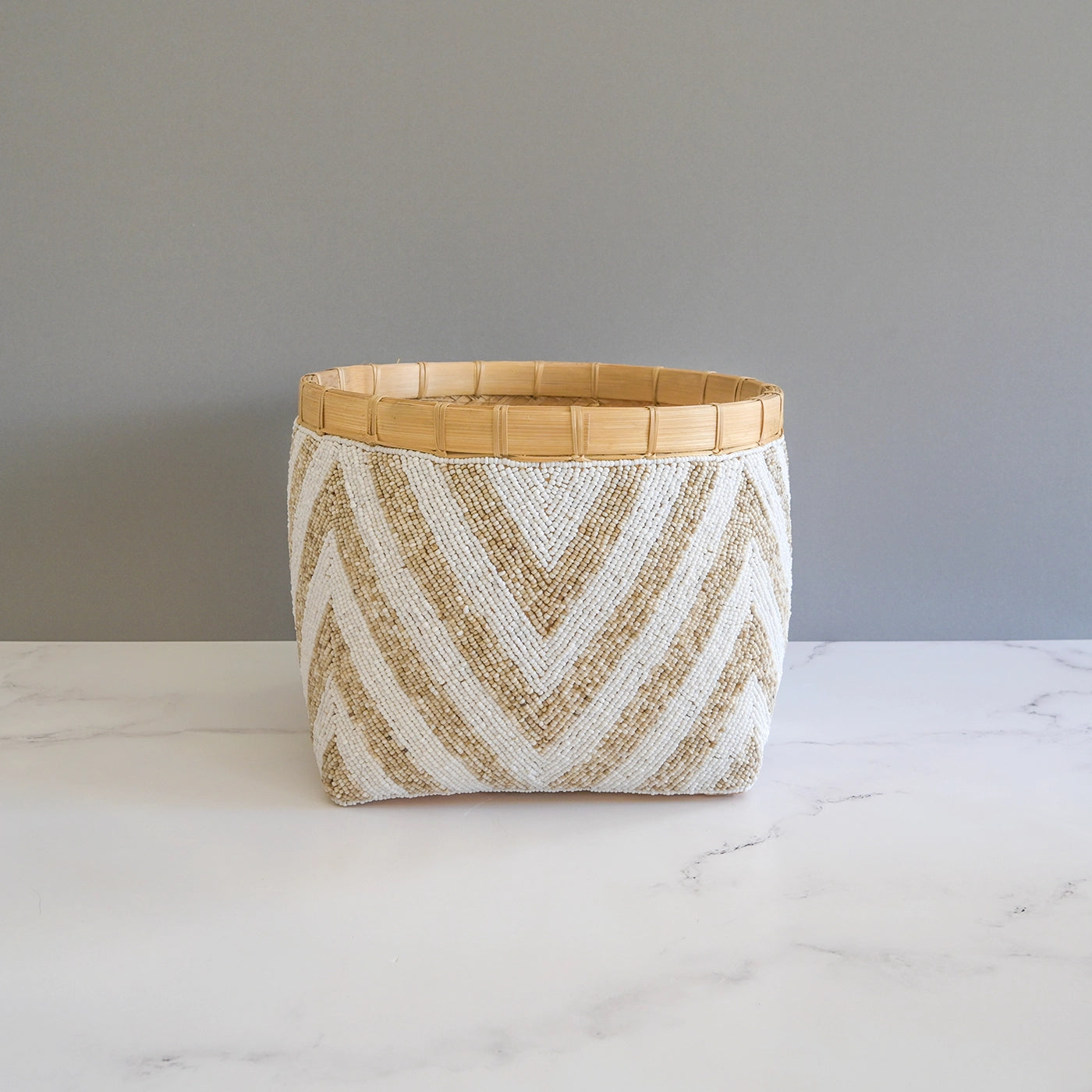 Chevron Beaded Baskets