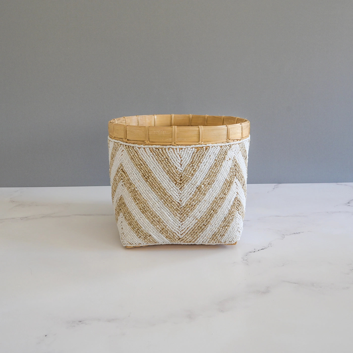 Chevron Beaded Baskets