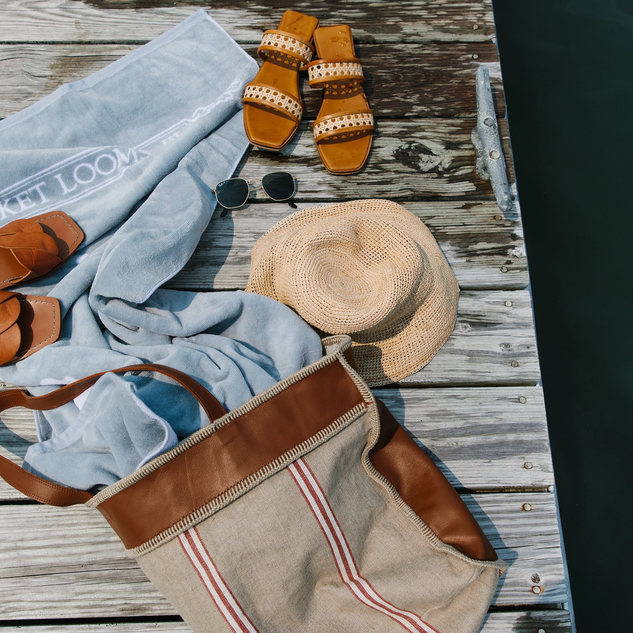 Leather & Linen Weekender Tote