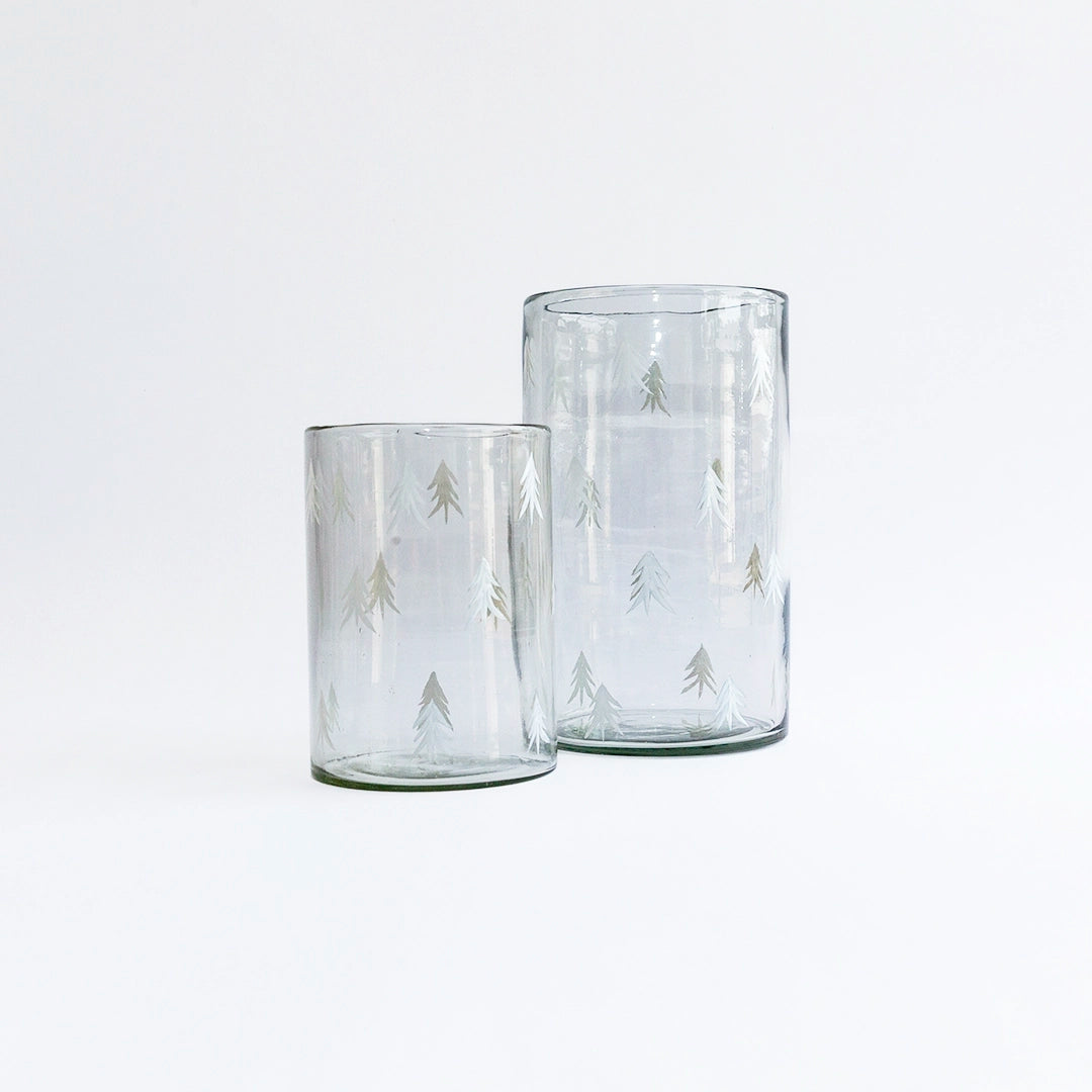 Etched Christmas Tree Votive
