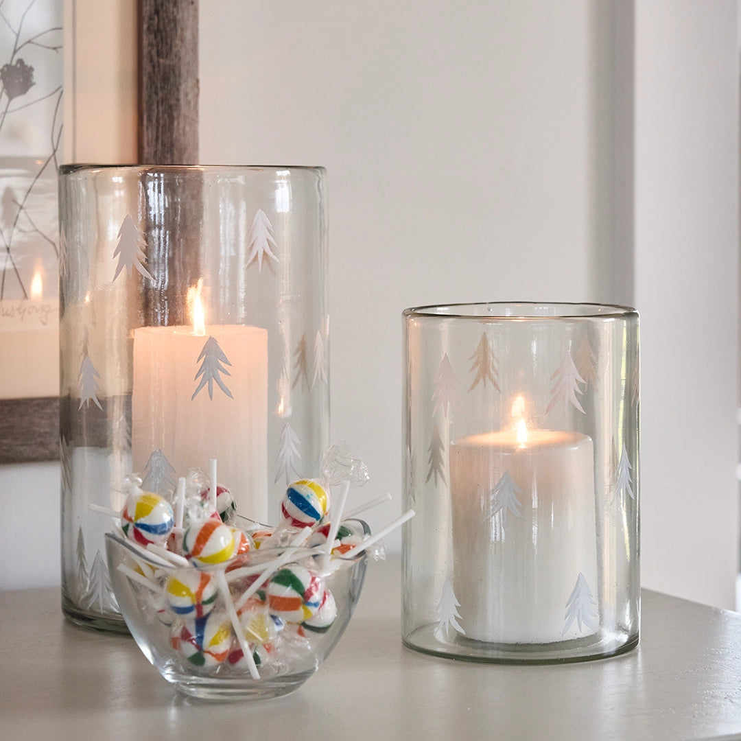 Etched Christmas Tree Votive