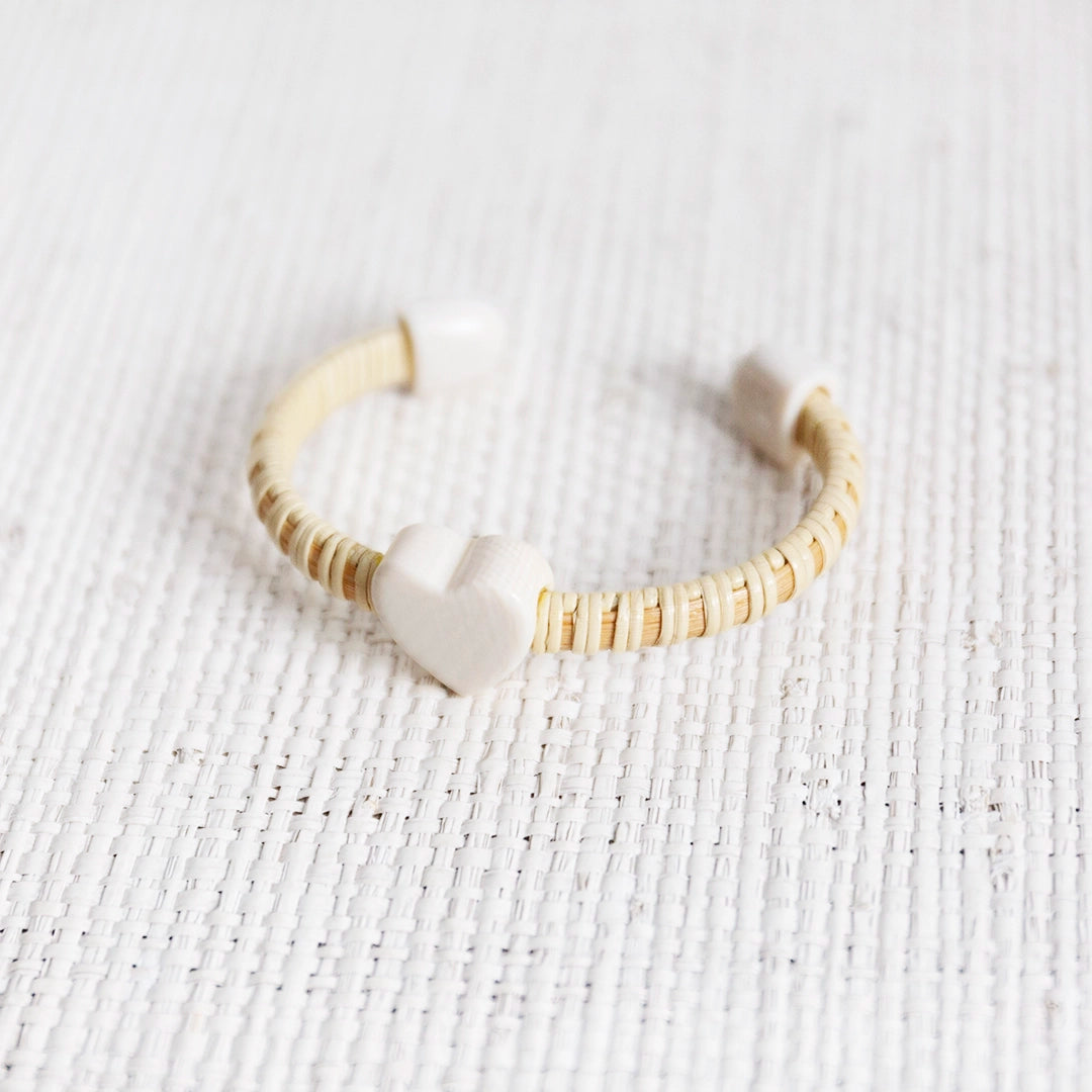 Faux Ivory Heart Cuff | Janet Carreau